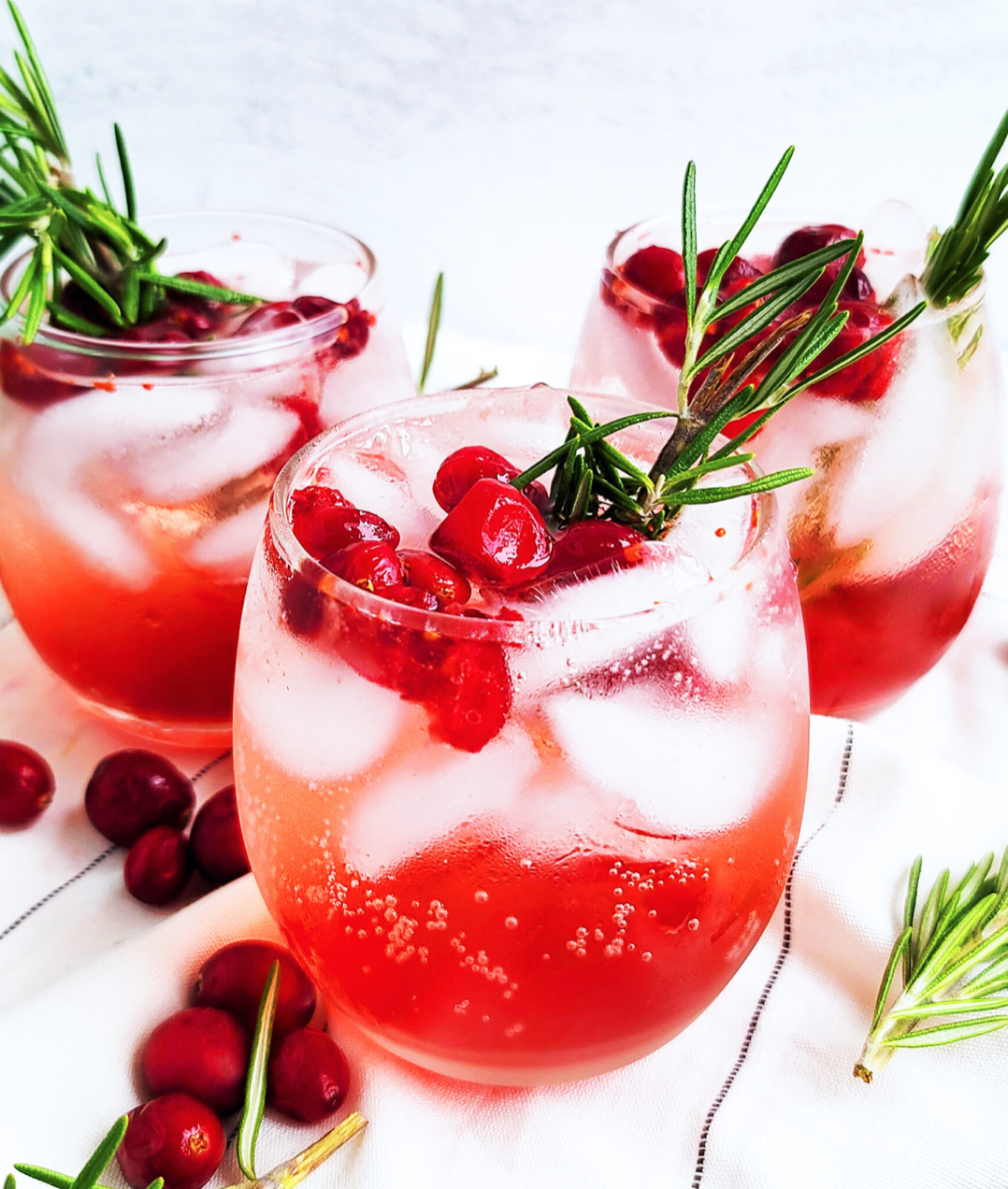 Cranberry Lime Rosemary Mocktail